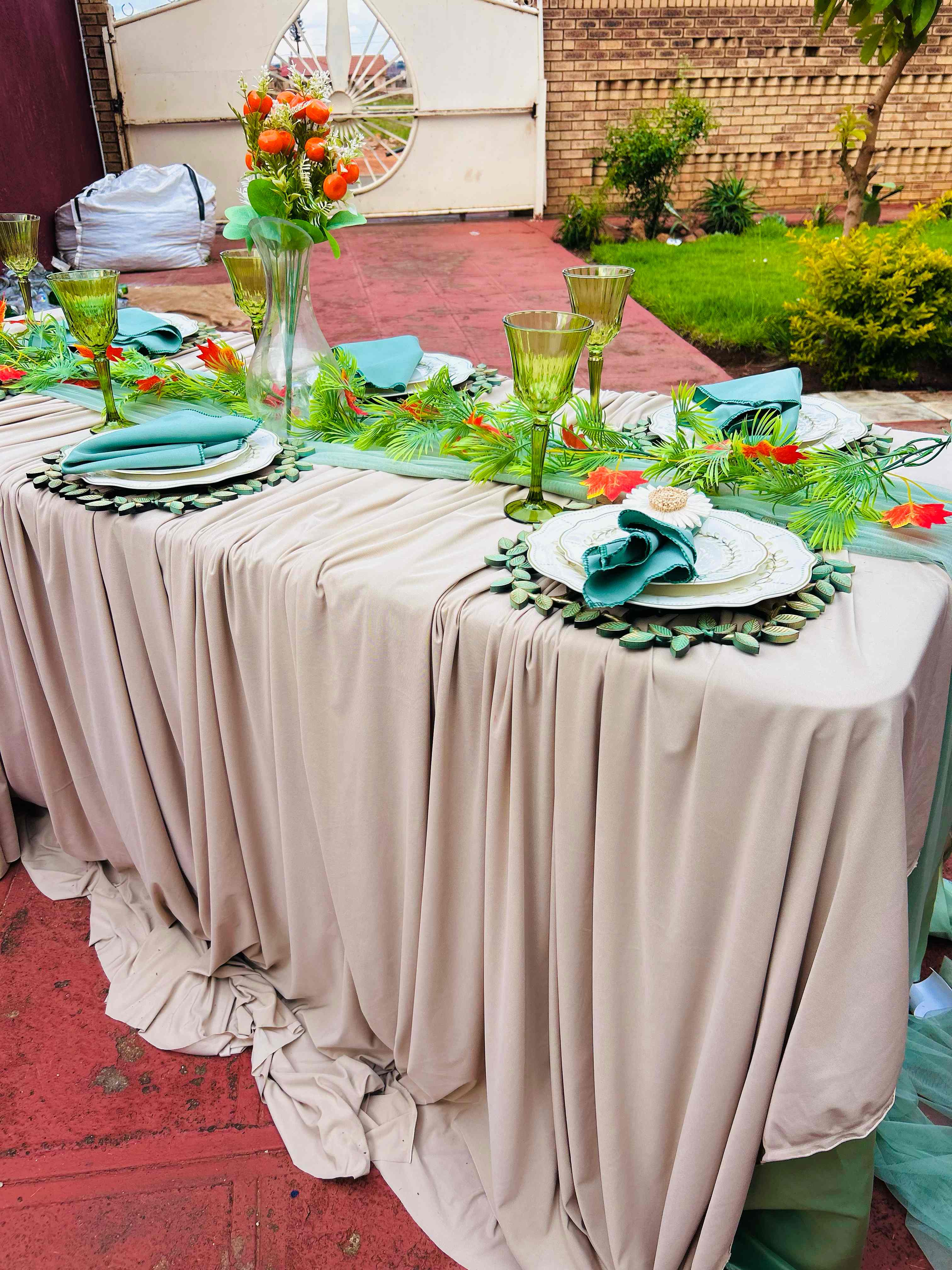 Tropical Garden Party Table Setting